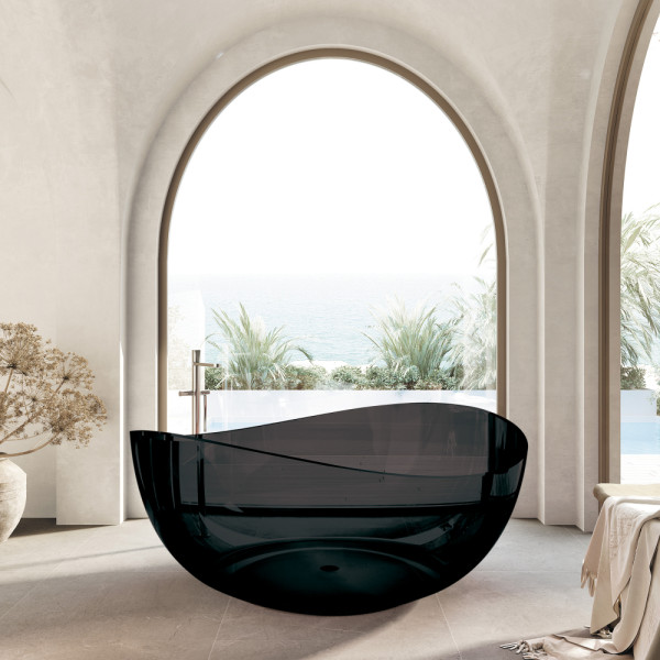 Ванна из полиэфирной смолы Abber Kristall 150x150x64,6 черная (AT9705Onyx)