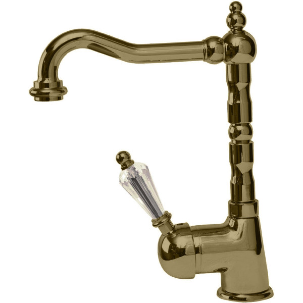 Смеситель для раковины Cezares Vintage бронзовый, ручки рычаг - кристалл Swarovski (VINTAGE-LSM2-02-Sw)
