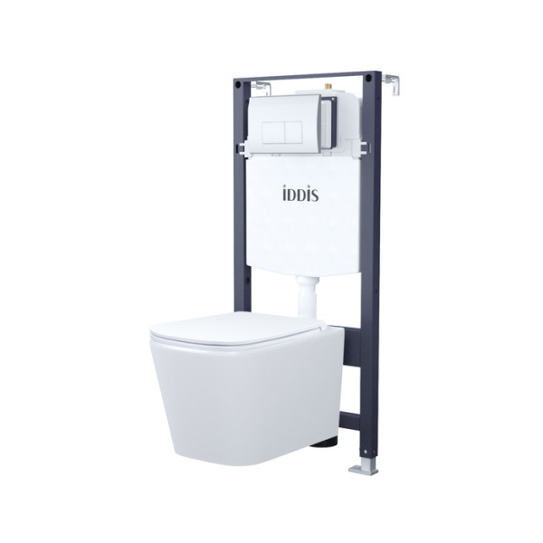 Комплект инсталляция с унитазом Iddis с клавишей смыва хром (BASBI01i73)