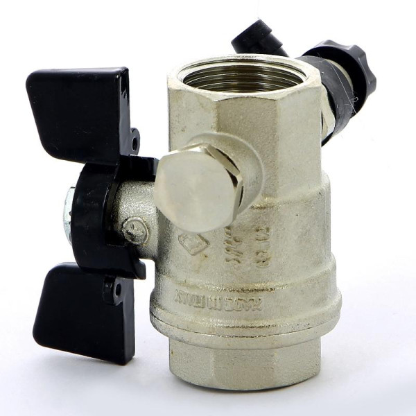 Кран Bugatti 3/4" шаровый с воздухоотводчиком Oregon 332 (черная бабочка) (03320013)