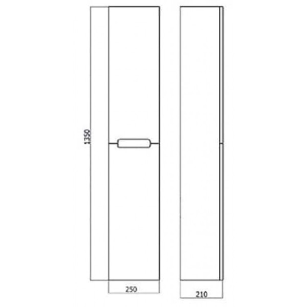 Пенал подвесной BandHours Elba 250х210х1350 (Elb250.59/60)
