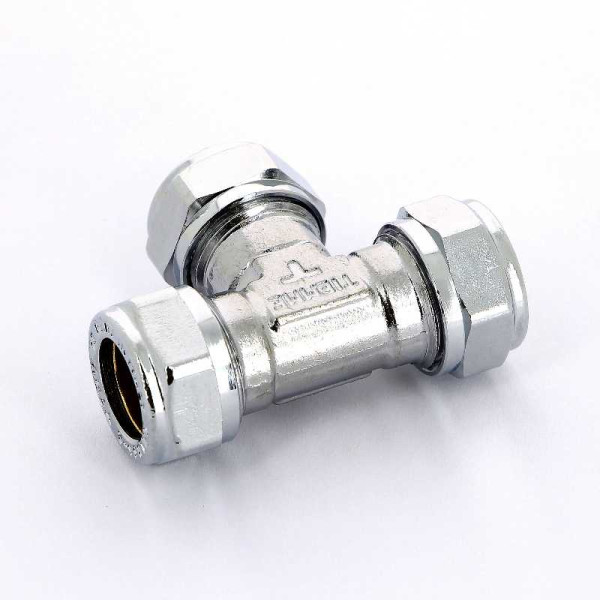 Тройник 10*10*10 (обжим) (хром) Tiemme (1130073) Тройник 10*10*10 (обжим) (хром) Tiemme (1130073)