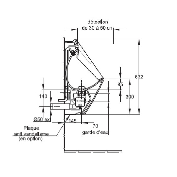 Писсуар подвесной Jacob Delafon Patio 632х335х330 (E1547-00)