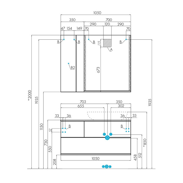 Зеркало Aquaton Терра 70 Дуб Кантри NEW (1A247002TEDY0)