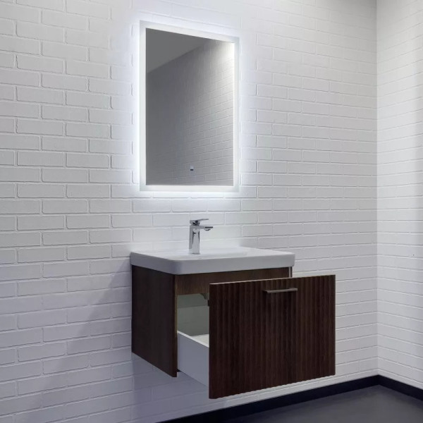 Тумба подвесная с раковиной Comforty Ангара 600x30x460 дуб темно-коричневый (00-00021035)