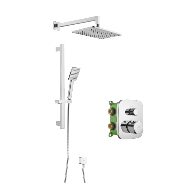 Система душевая Swedbe Platta встраиваемая на 2 выхода хром (5558)