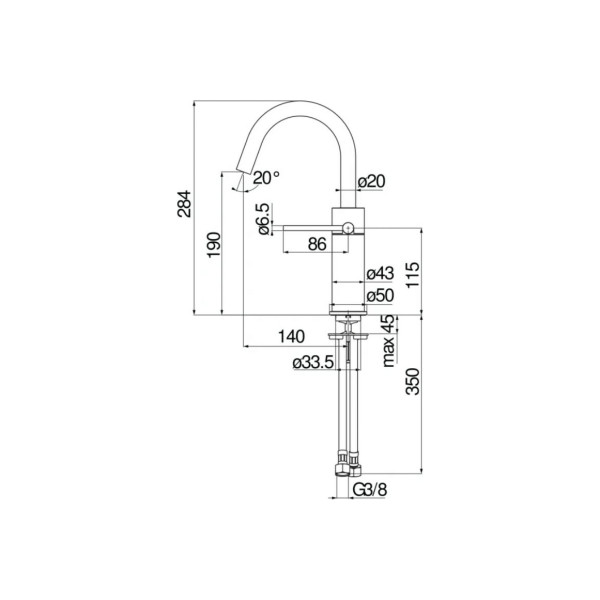 Смеситель для раковины Nobili Velis (VE125138/3RCP)