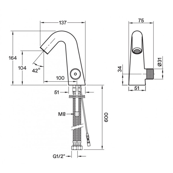 Смеситель для раковины Santek Космо хром (WH5A06019N001)