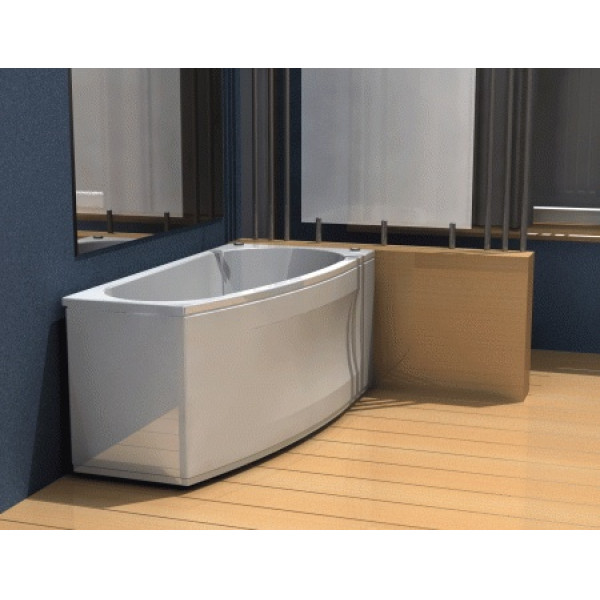 Ванна акриловая Акватек Пандора 160х75 R на каркасе, с фронтальным экраном, слив-перелив