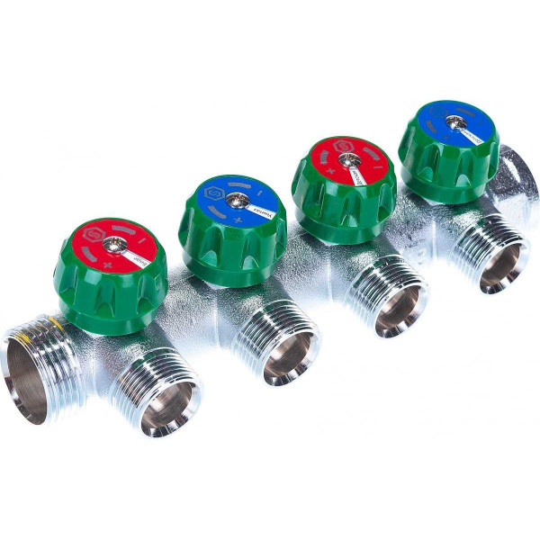 Коллектор 4 отвода регулируемый 1"x3/4"(18)EK Stout (хром) (SMB-6850-013404) Коллектор 4 отвода регулируемый 1"x3/4"(18)EK Stout (хром) (SMB-6850-013404)