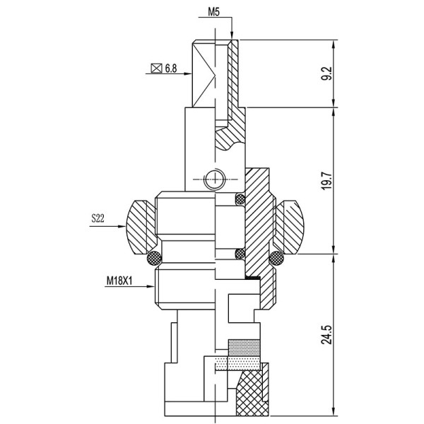 Кран-букса Melodia керамика отеч. М18 квадрат 7мм (поворот 180град.) (MKP06615WC) (мод. 07)