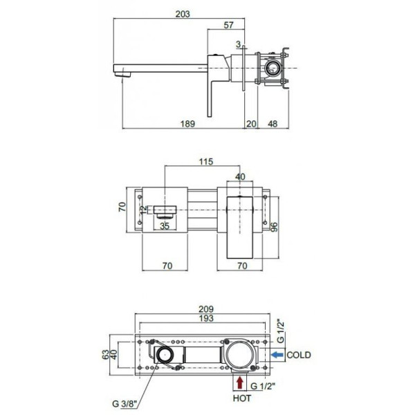 Смеситель для раковины Cezares Unika (UNIKA-BLI2-02)