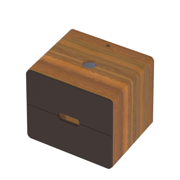 Тумба подвесная 1Marka Vortex  600x500x50 (орех ноче тортона/монолит найт) (Ц0000033058)