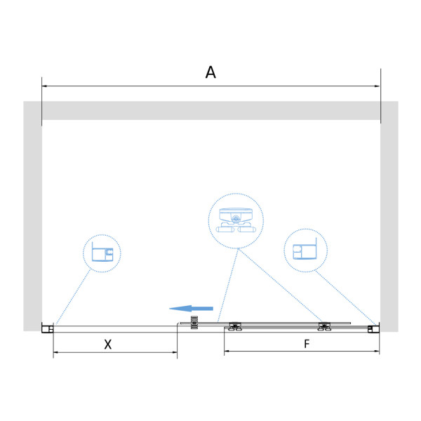 Душевая дверь RGW Passage 110x195 стекло прозрачное, профиль черный (41081411-14)