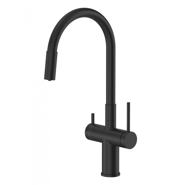 Смеситель для кухни Santek Энсо с переключателем на фильтр черный (WH5A43127N001)