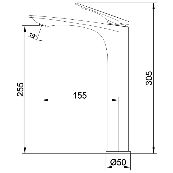 Cмеситель для раковины-чаши Azario Lursy высокий черный матовый (AZ-K9049B)