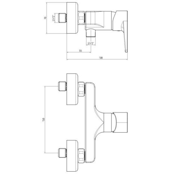 Смеситель для душа E.C.A. Dalia хром (102154033EX)