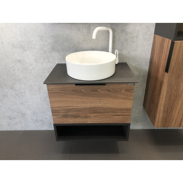 Тумба подвесная Comforty Штутгарт 600x460x560 дуб темно-коричневый (00-00001698)