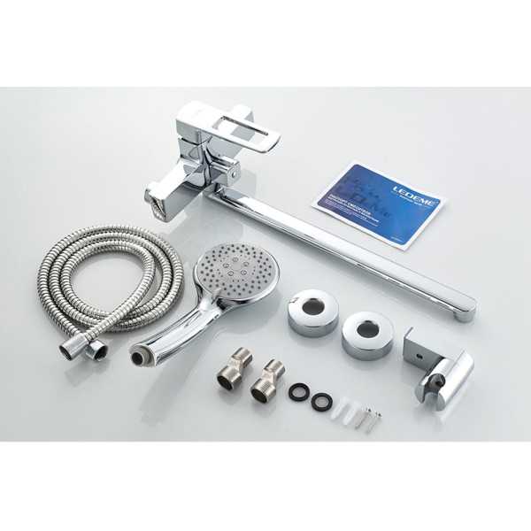 Смеситель для ванны и душа Ledeme с душевым гарнитуром (L2267)