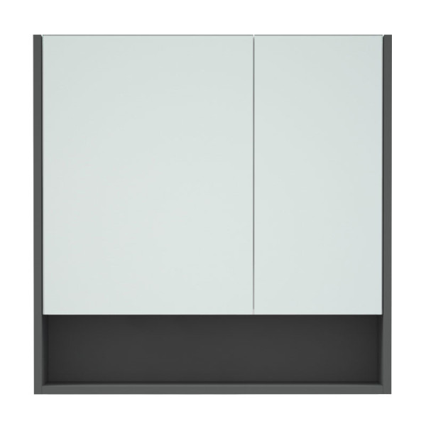 Шкаф зеркальный Melodia Универсал 70х15х70 распашные двери графит (MFR80050GT)