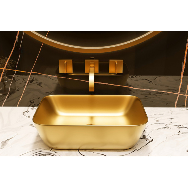 Раковина накладная Rechteck (золото матовое) Раковина накладная Rechteck (золото матовое)