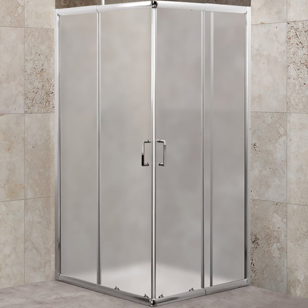 Душевой уголок BelBagno Unique 85x85x190 стекло рифленое, профиль хром (UNIQUE-A-2-85/10-P-Cr)