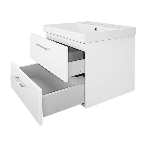 Тумба подвесная Azario с раковиной Ника 60 с раковиной Tempo 60 (CS00091367)