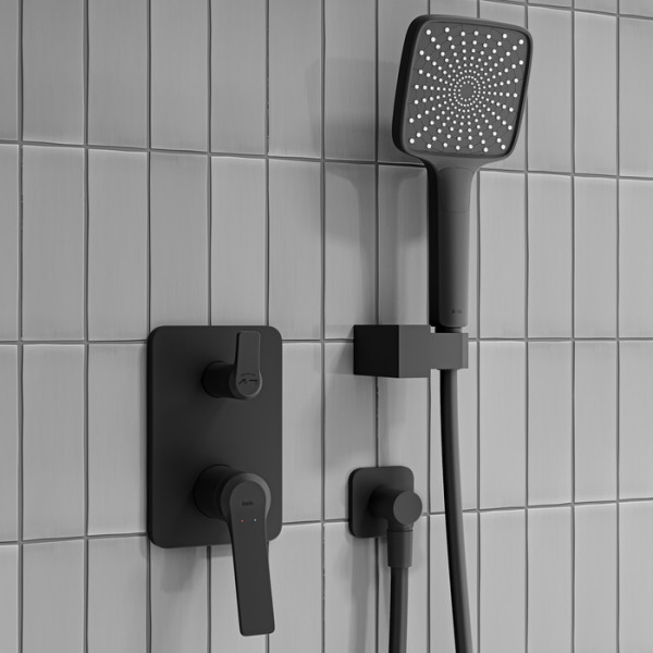 Душевая система Iddis Parker с тропическим и ручным душем матовый черный (PARBL02i67)