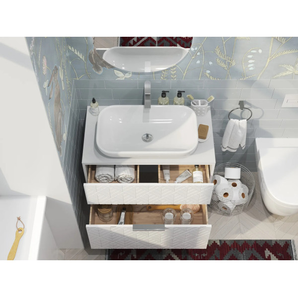 Тумба подвесная 1Marka Forest 800x440x600 белый (Ц0000008654)