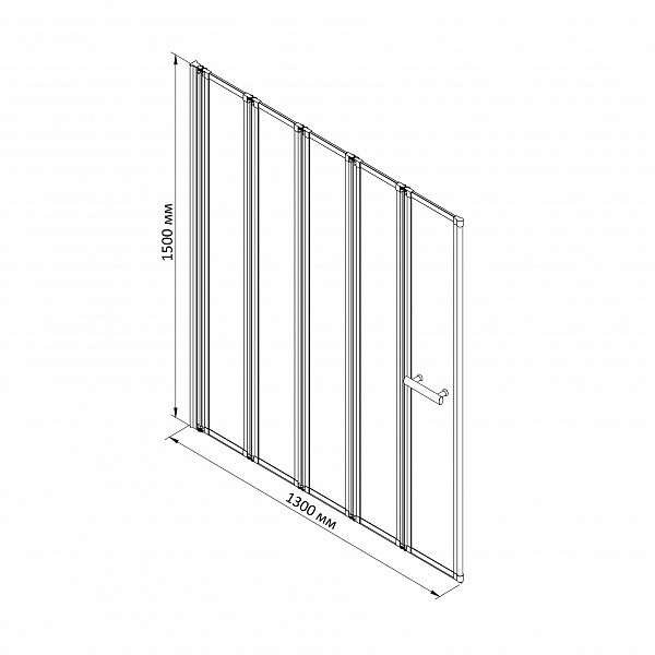 Шторка душевая на ванну BandHours Inox 130 130х150 стекло прозрачное, профиль хром