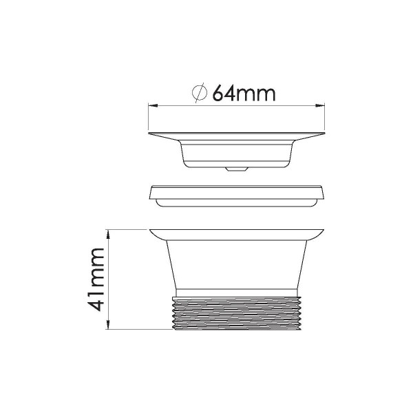 Выпуск для умывальника 1 1/2"х64 Nova с винтом 65 мм (решетка из нерж.ст) (7001)