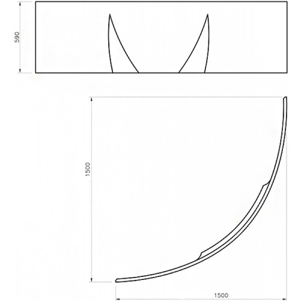 Экран фронтальный для ванны C-Bath Aurora 150x150x59 (CBSP00103) Экран фронтальный для ванны C-Bath Aurora 150x150x59 (CBSP00103)
