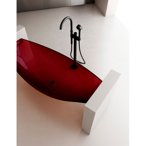 Ванна прозрачная Abber Kristall 180x80 красная (AT9704Rubin)