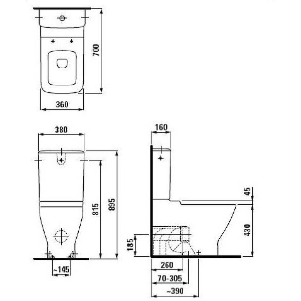 Унитаз напольный Laufen Palace 700х380х400 (8.2470.6.000.231.1)