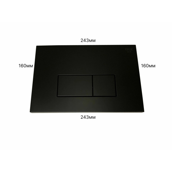 Клавиша смывная Vieir двойной смыв, черная матовая, пластик (VRQ75-2C) Клавиша смывная Vieir двойной смыв, черная матовая, пластик (VRQ75-2C)