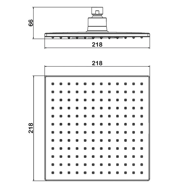 Верхний душ Swedbe Calypso 218x218 мм хром (5040)