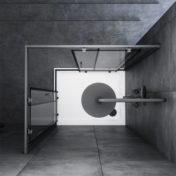 Душевой уголок AM.PM Gem 80x100x190 стекло прозрачное, профиль черный матовый (W90G-404-100280-BT)