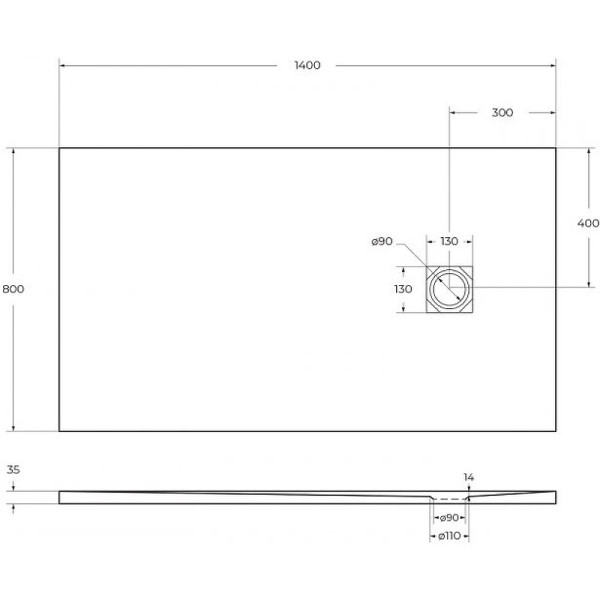 Душевой поддон BelBagno Uno 140x80x3,5 белый (TRAY-MR-UNO-AH-140/80-35-W-CR)