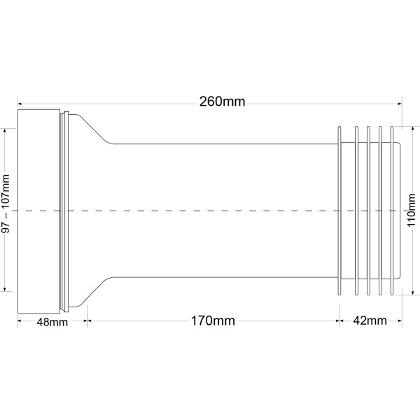 Отвод для унитаза прямой McAlpine 260 мм. (белый) (D 90 мм) (MRWC2) Отвод для унитаза прямой McAlpine 260 мм. (белый) (D 90 мм) (MRWC2)