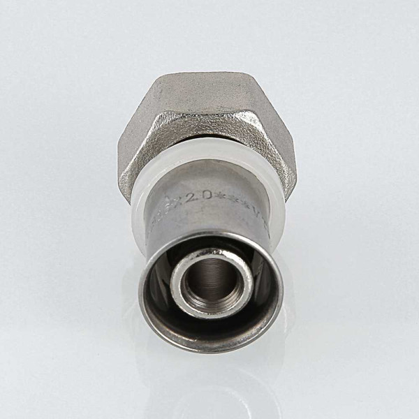 Соединение прямое 16*1/2"(16) с накидной гайкой Valtec (пресс, никель) (VTc.712.N.1604) Соединение прямое 16*1/2"(16) с накидной гайкой Valtec (пресс, никель) (VTc.712.N.1604)