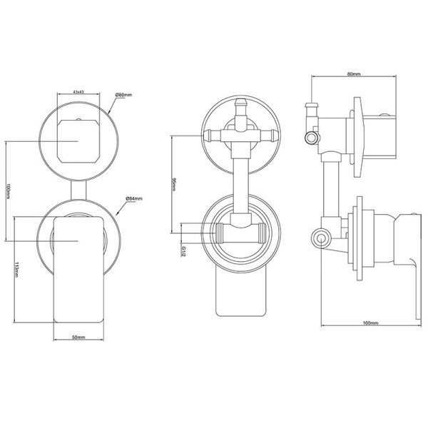 Смеситель для душевой кабины Melodia della vita Etude черный (MDV30052bk)
