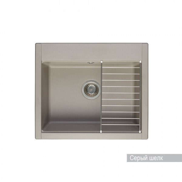 Мойка для кухни врезная Aquaton Делия 60 517x602x218 серый шелк (1.A715.2.32L.D25.0)