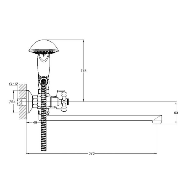 Смеситель для ванны и душа G.lauf хром (QSL7-A827)