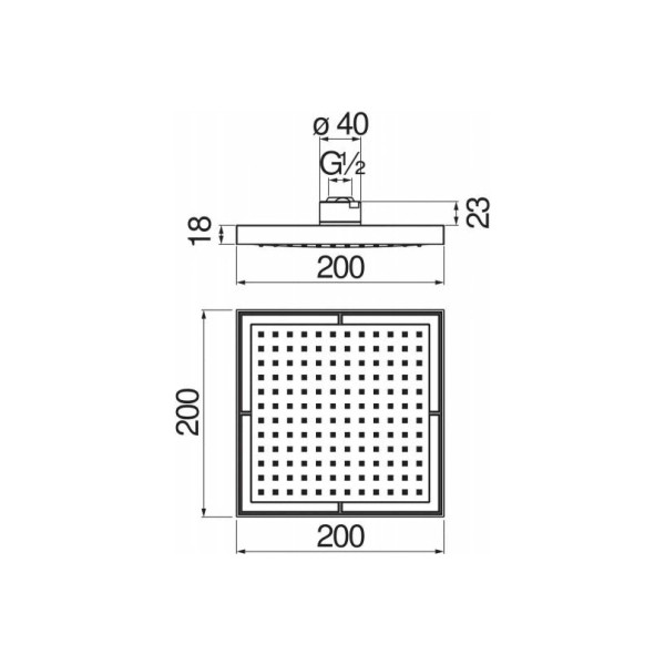 Верхний душ Nobili 20х20 см хром (AD139/17CR)