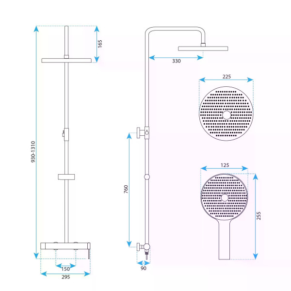Душевая система Rea Foss Copper mat (REA-P3914) Душевая система Rea Foss Copper mat (REA-P3914)