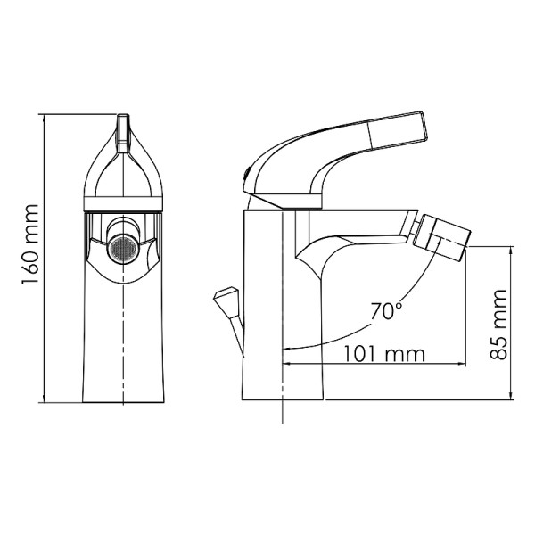 Смеситель для биде WasserKRAFT Sauer золотой (7106)