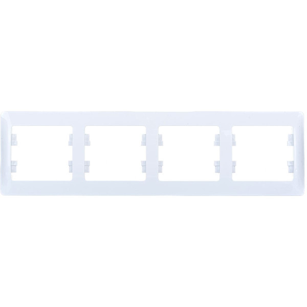 Рамка Schneider Electric горизонтальная 4 поста Glossa (белая) (GSL000104)