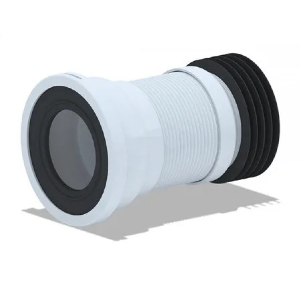 Отвод для унитаза гофрированный с металлической спиралью АНИ 110 мм.(220-420 мм.) АНИ пласт (K918)