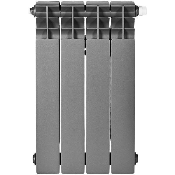 Радиатор биметаллический Stout Titan Ventil 500 (4 секции) нижнее правое подключение (графит RAL 7024) (SRB-3320-050004 7024)