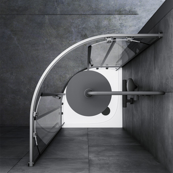 Душевой уголок AM.PM Gem 80x80x190 стекло прозрачное, профиль черный матовый (W90G-401-080BT) Душевой уголок AM.PM Gem 80x80x190 стекло прозрачное, профиль черный матовый (W90G-401-080BT)